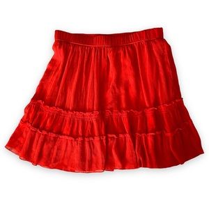 Abercrombie + Fitch Mini Skirt Orange Size S Ruffled